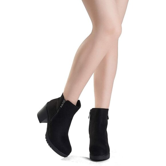 DREAM PAIRS Women's Ankle Boots Black Suede Booties Shoes - Picture 5 of 7